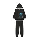 Conjunto menino moletinho capuz sk8 preto marlan
