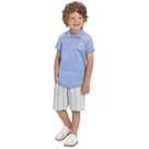 Conjunto menino polo bermuda azul céu ioluig!