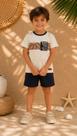Conjunto menino Rei rex adventure camiseta e bermuda preta