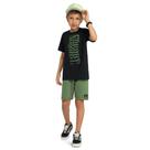 Conjunto menino skate preto/verde marlan