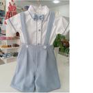 Conjunto Menino Social shorts Suspensório Batizado e festas Cor:AzulTamanho:M