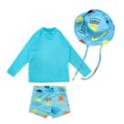Conjunto Menino Sunga Praia + Chapéu Proteção Solar Uv
