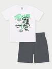 Conjunto Menino T-Rex Branco Abrange Conjunto Menino T-Rex Branco Abrange