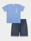 Conjunto Menino Too Young Azul Abrange