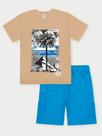 Conjunto Menino Tropical Bege Abrange