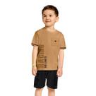 Conjunto Meninos Camiseta Amêndoa Racing Com Bolso e Bermuda Preta Kyly Tamanho:4 anos