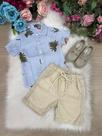 Conjunto Meninos Lucas Banana Club - Shorts e Camisa Azul Florida