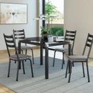 Conjunto Mesa 107x73cm Malva com 4 Cadeiras New Chanel/Preto