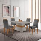 Conjunto Mesa 120cm Canto Reto Clarice e 4 Cadeiras Athenas Conjunto Mesa 120cm Canto Reto Clarice e 4 Cadeiras Athenas