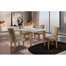 Conjunto Mesa 120cm Canto Reto Dublin e 4 Cadeiras Irlanda