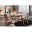 Conjunto Mesa 120cm Canto Reto Dublin e 4 Cadeiras Irlanda Conjunto Mesa 120cm Canto Reto Dublin e 4 Cadeiras Irlanda