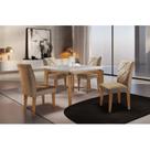 Conjunto Mesa 120cm Canto Reto Dublin e 4 Cadeiras Irlanda