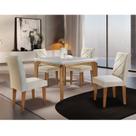 Conjunto Mesa 120cm Canto Reto Dublin e 4 Cadeiras Irlanda