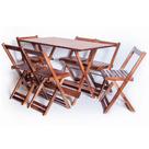 Conjunto Mesa 120x70 6 Cadeiras Dobrável Imbuia Ref. W120.6I