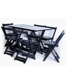 Conjunto Mesa 120x70 6 Cadeiras Dobrável Tabaco Ref. W120.6T