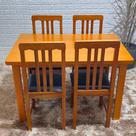 Conjunto Mesa 120x80 e 4 Cadeira Colonial com Estofado Mel