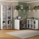 Conjunto Mesa 1400 Nero e Estante com 10 Nichos Clean Cor Branco