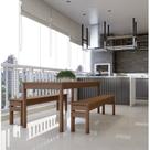 Conjunto Mesa 160cm 2 Bancos em Madeira Maciça Ultron