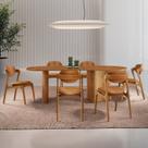 Conjunto Mesa 180cm X 80cm Tampo Mdf Canto Copo 6 Cadeiras Celeste