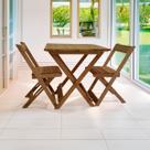 Conjunto Mesa 2 Cadeiras Dobráveis em Madeira churrasqueira