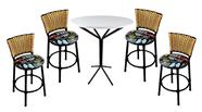 Conjunto Mesa 4 Banquetas De Junco Baixa