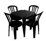 Conjunto Mesa + 4 cadeiras de plástico Bistro Pretas
