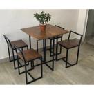 Conjunto Mesa 4 Cadeiras Pequena Madeira Imbuia Industrial Premium