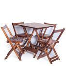 Conjunto Mesa 70x70 4 Cadeiras Dobrável Imbuia Ref. 70.4I