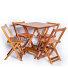 Conjunto Mesa 70x70 4 Cadeiras Dobrável Mel Ref. W70.4M