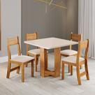 Conjunto Mesa 90cm e 4 Cadeiras Linho Space Viero