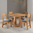 Conjunto Mesa 90cm e 4 Cadeiras Veludo Space Viero