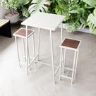 Conjunto Mesa Alta Bar Bistrô Branca 2 Bancos Imbuia Botequim Industrial White