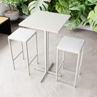 Conjunto Mesa Alta Bar Bistrô Quadrada Branca 2 Bancos Estofado Industrial White Conjunto Mesa Alta Bar Bistrô Quadrada Branca 2 Bancos Estofado Industrial White