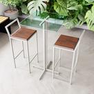 Conjunto Mesa Alta Bar Bistrô Quadrada Vidro 2 Banquetas Confort Imbuia Industrial White Conjunto Mesa Alta Bar Bistrô Quadrada Vidro 2 Banquetas Confort Imbuia Industrial White
