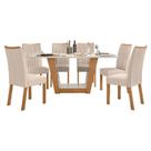 Conjunto Mesa Apogeu 170cm Tampo Mdf/vidro 6 Cadeiras Apogeu Conjunto Mesa Apogeu 170cm Tampo Mdf/vidro 6 Cadeiras Apogeu