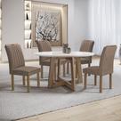 Conjunto Mesa Arizona 120cm com 4 Cadeiras Arizona Tampo Redondo Plus com Vidro Conjunto Mesa Arizona 120cm com 4 Cadeiras Arizona Tampo Redondo Plus com Vidro