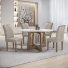 Conjunto Mesa Arizona 120cm com 4 Cadeiras Arizona Tampo Redondo Plus com Vidro Conjunto Mesa Arizona 120cm com 4 Cadeiras Arizona Tampo Redondo Plus com Vidro