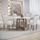 Conjunto Mesa Arizona 120cm com 4 Cadeiras Arizona Tampo Redondo Plus com Vidro Conjunto Mesa Arizona 120cm com 4 Cadeiras Arizona Tampo Redondo Plus com Vidro