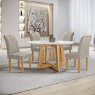 Conjunto Mesa Arizona 120cm com 4 Cadeiras Arizona Tampo Redondo Plus com Vidro Conjunto Mesa Arizona 120cm com 4 Cadeiras Arizona Tampo Redondo Plus com Vidro