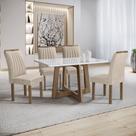 Conjunto Mesa Arizona 120cm com 4 Cadeiras Arizona Tampo Smart Plus com Vidro