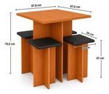 Conjunto mesa art panta edna com 4 banquetas naturale preto
