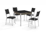 Conjunto mesa atuale cr qd. 0,80x0,80 vd serig-4 cad.dalia junco- vidro preto Conjunto mesa atuale cr qd. 0,80x0,80 vd serig-4 cad.dalia junco- vidro preto