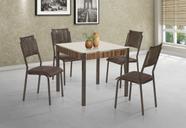 Conjunto mesa atuale qd. 0,80x0,80 vd serig-4 cad.dalia junco - vidro off white Conjunto mesa atuale qd. 0,80x0,80 vd serig-4 cad.dalia junco - vidro off white