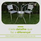 Conjunto Mesa Bar Com 2 Cadeiras Leve Alumínio Varanda Área Externa Casa Top Luxo Centro Jogo Piscina Modelo Caruaru