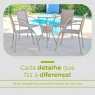Conjunto Mesa Bar Com 4 Cadeiras Leves Areia/Areia Varanda Luxo Centro Jogo Resistente Área Externa Piscina