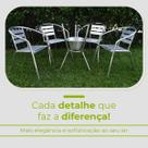 Conjunto Mesa Bar Com Cadeiras Leve Alumínio Varanda Área Externa Casa Top Luxo Centro Jogo Piscina Modelo Caruaru