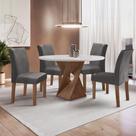 Conjunto Mesa Barcelona 100cm com 4 Cadeiras Espanha Tampo Slim Plus Redondo Yescasa
