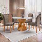 Conjunto Mesa Barcelona 100cm com 4 Cadeiras Espanha Tampo Slim Plus Redondo YesCasa
