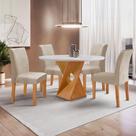 Conjunto Mesa Barcelona 100cm com 4 Cadeiras Espanha Tampo Slim Plus Redondo Yescasa