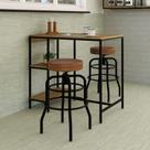 Conjunto Mesa Bistrô 2 Banqueta Aço Giratória Espresso Móveis
